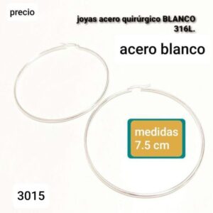 Aros argollas 7.5 cm.