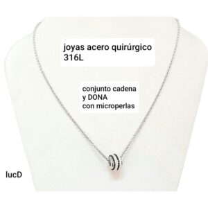 Conjunto dona microperlas negro.