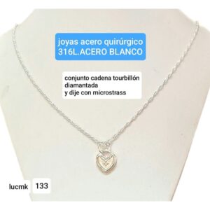 Conjunto LucMK 133. Cadena tourbillón con dije.